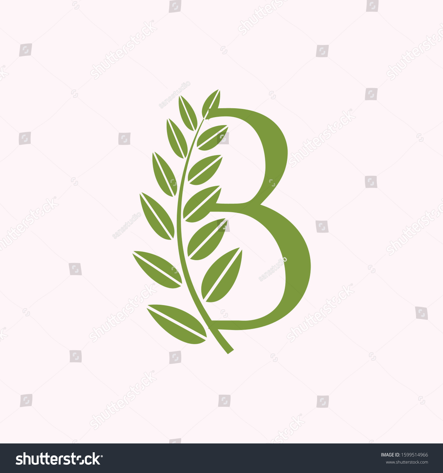 Logo Letter B Icon Leaf Vector Stock Vector (Royalty Free) 1599514966 ...