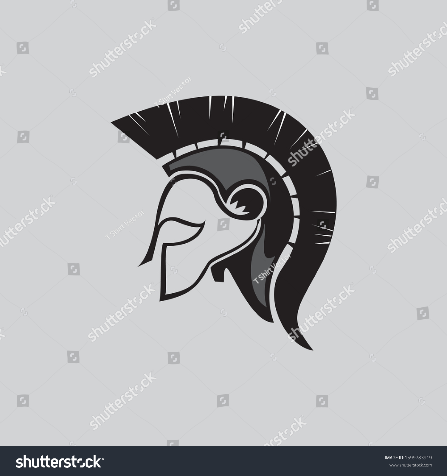 Digitally Illustration Gladiator Helmet Stock Vector (royalty Free 