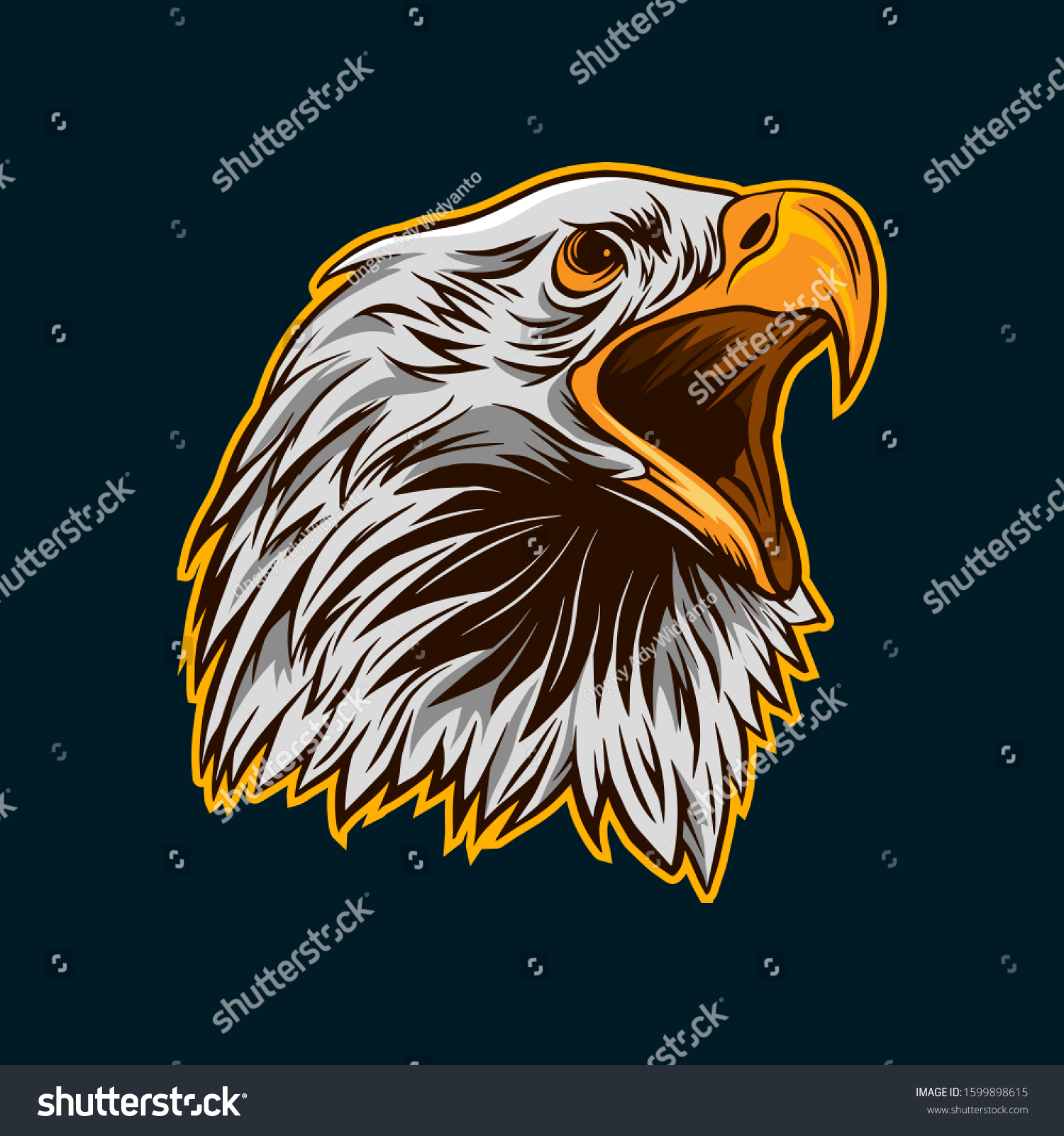 Eagle Head Vector Illustration Open Mouth Stock Vector (Royalty Free ...