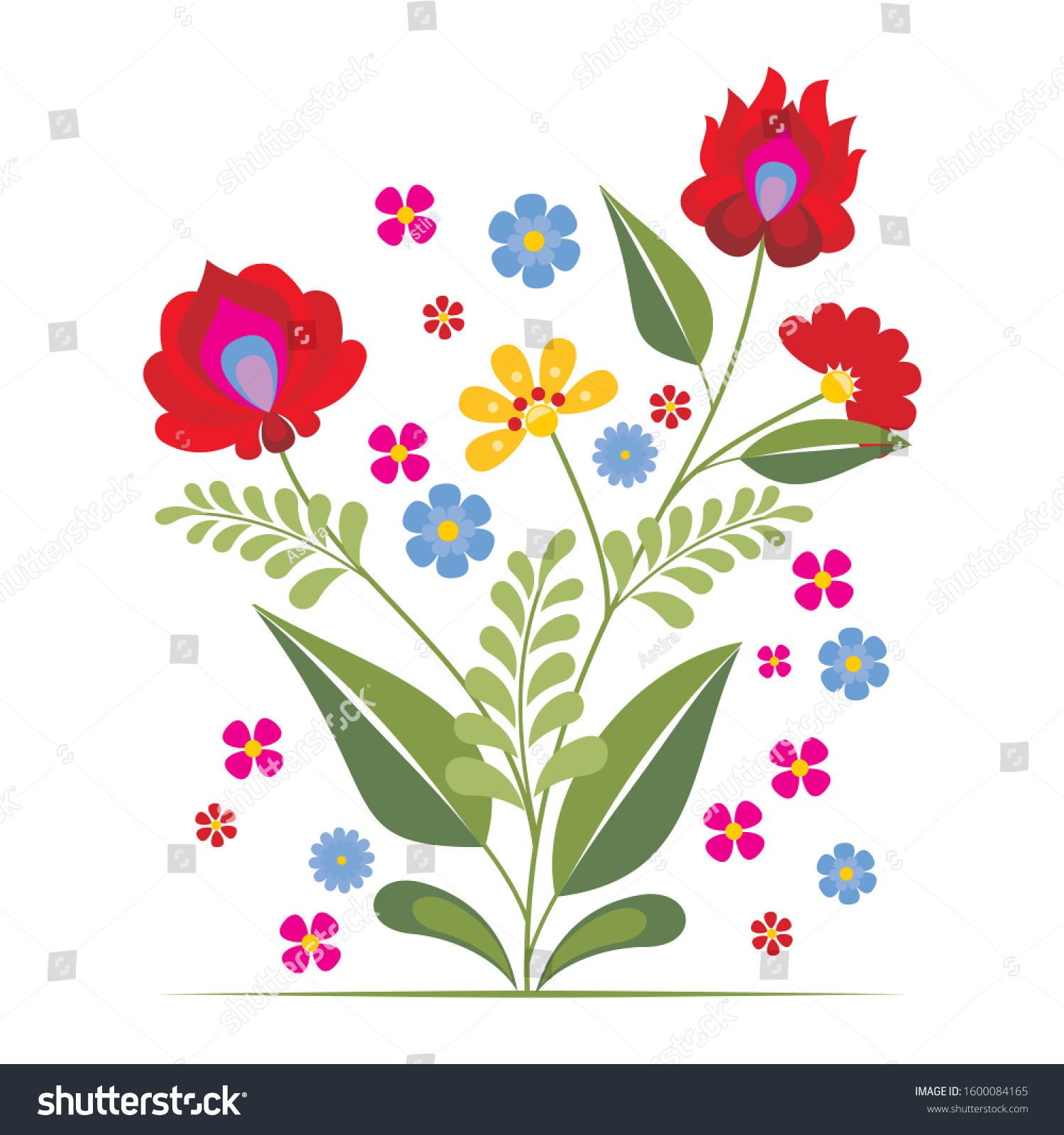 Hungarian Folk Art Vector Flower Floral Stock Vector (Royalty Free ...