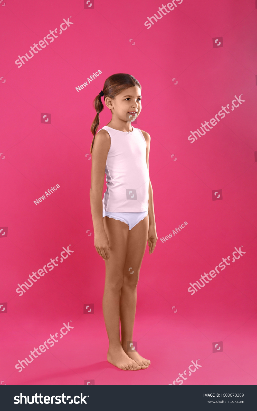 351 936 Panties Images Stock Photos Vectors Shutterstock   Stock Photo Cute Little Girl In Underwear On Pink Background 1600670389 