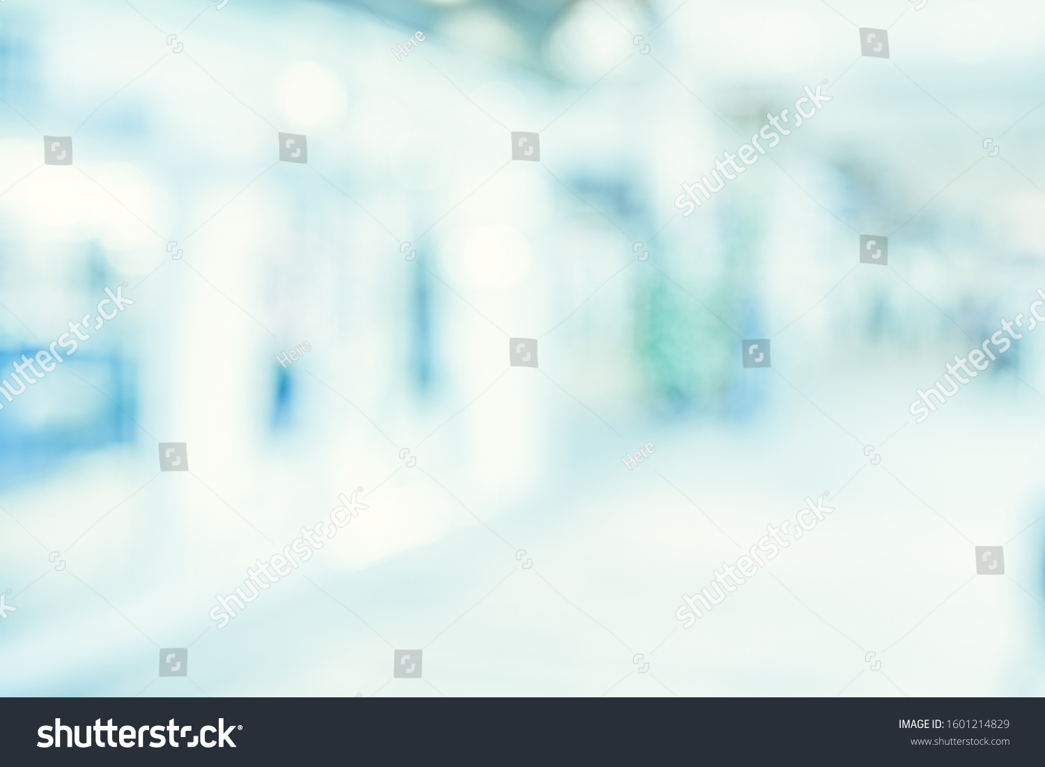 Blurred Spacious Office Background Modern Blue Stock Photo 1601214829 ...