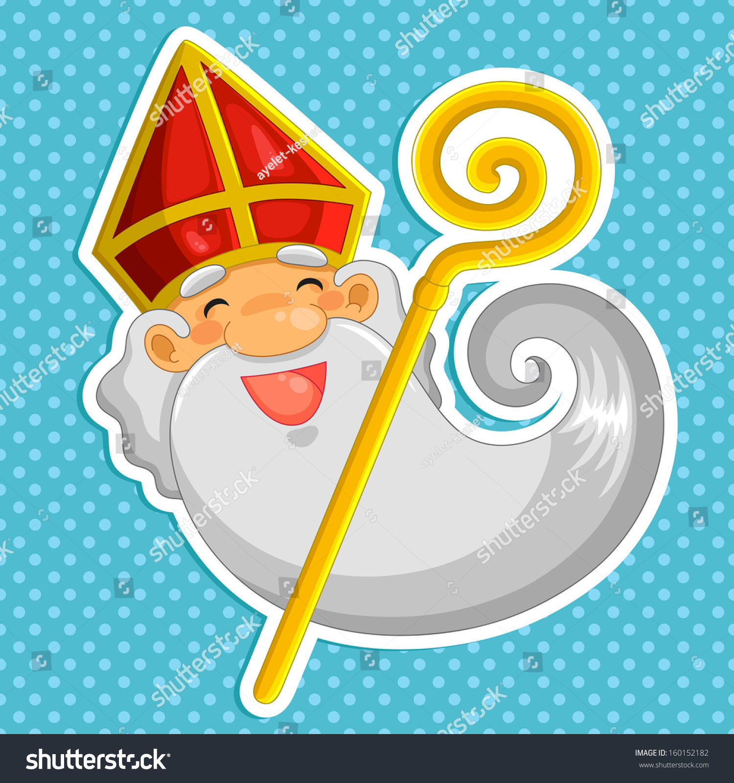 Cartoon Sinterklaas St Nicholas Over Dotted Stock Vector (Royalty Free ...