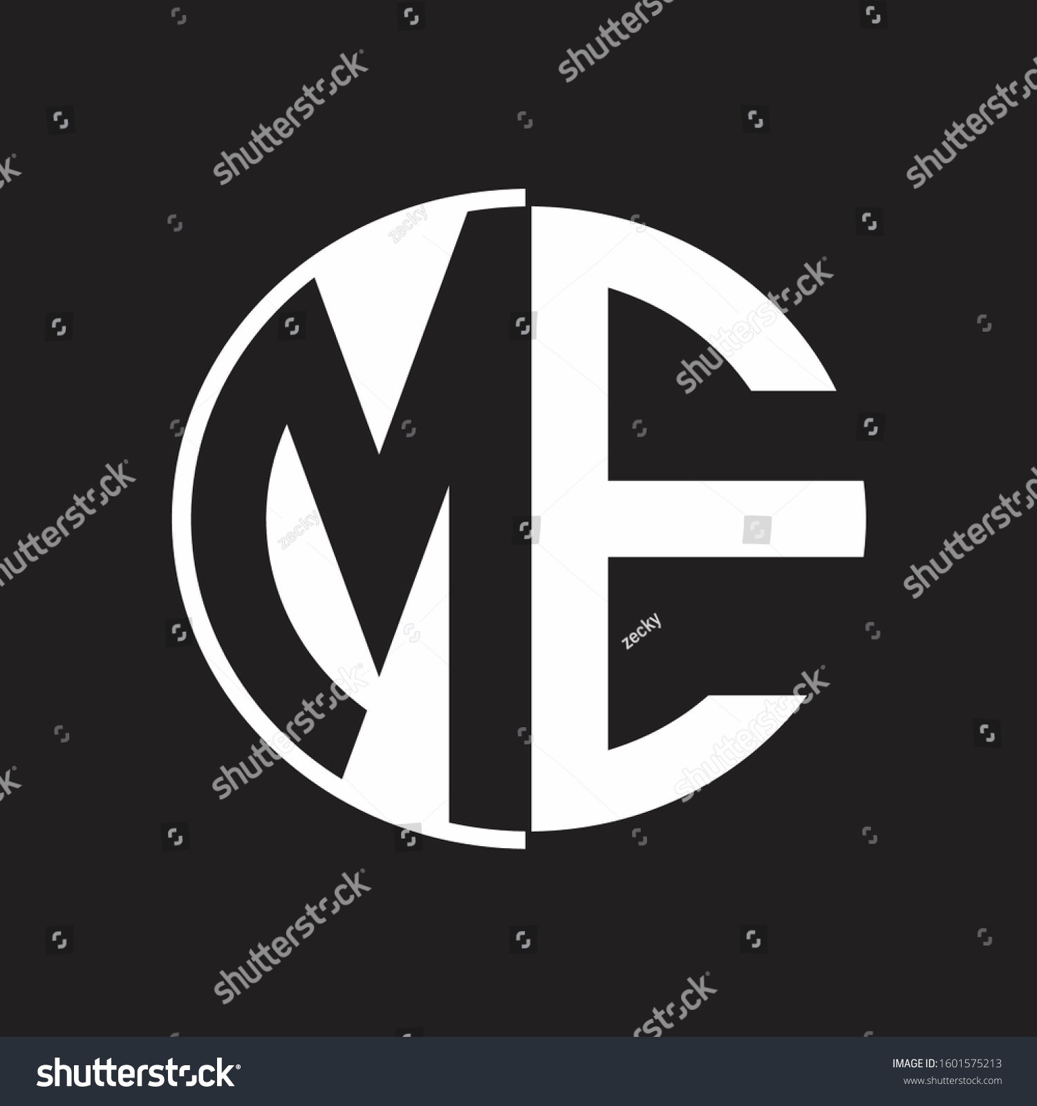 Me Logo Monogram Negative Space Style Stock Vector (Royalty Free ...