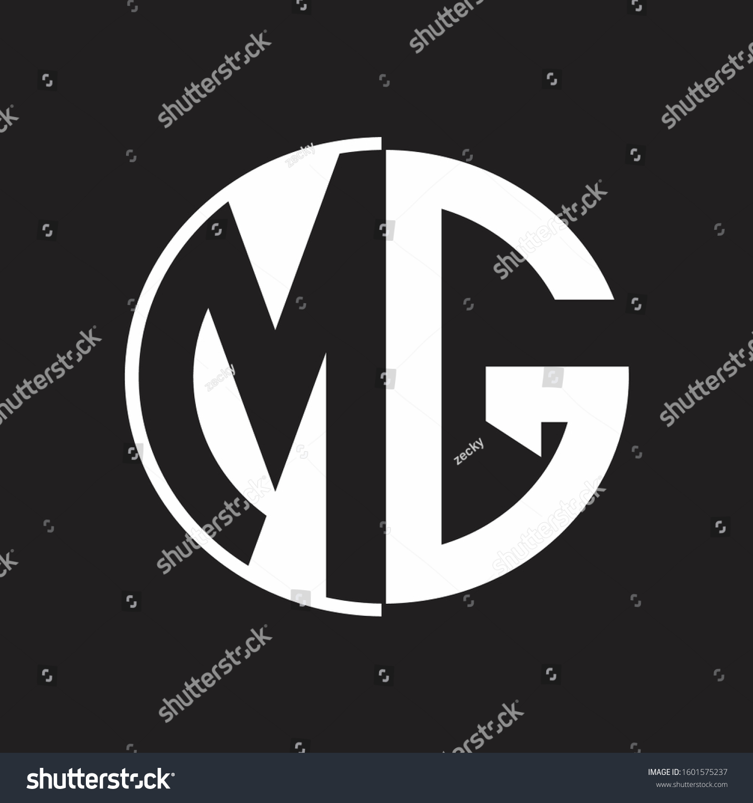 Mg Logo Monogram Negative Space Style Stock Vector (Royalty Free ...