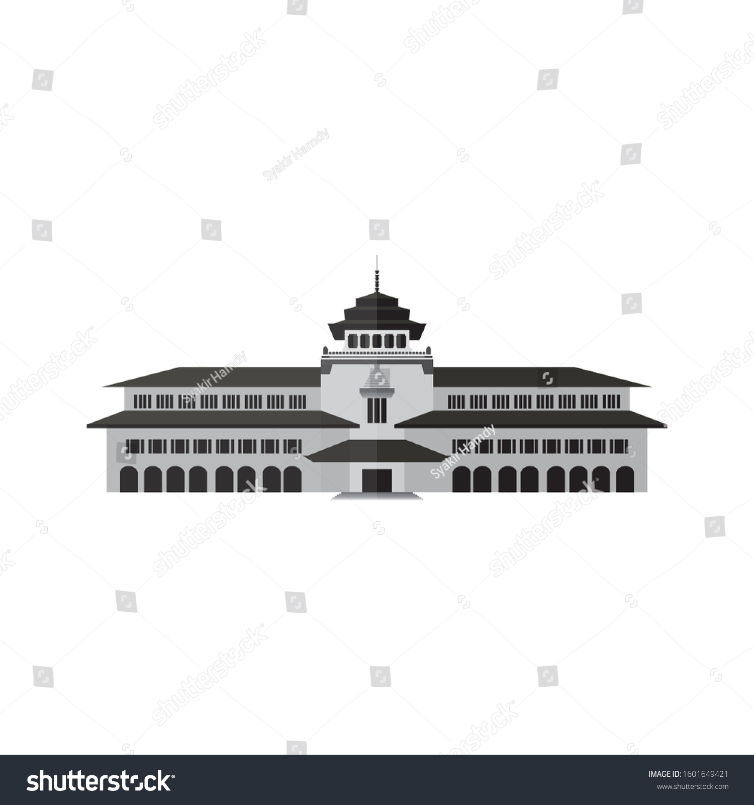 Landmark Gedung Sate Vector Illustration Icon Stock Vektor Royaltyfri 1601649421 Shutterstock 5654