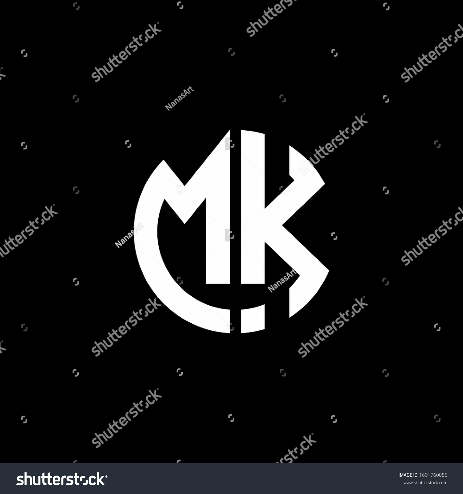 Monogram Logo Circle Ribbon Style Design Stock Vector (Royalty Free ...