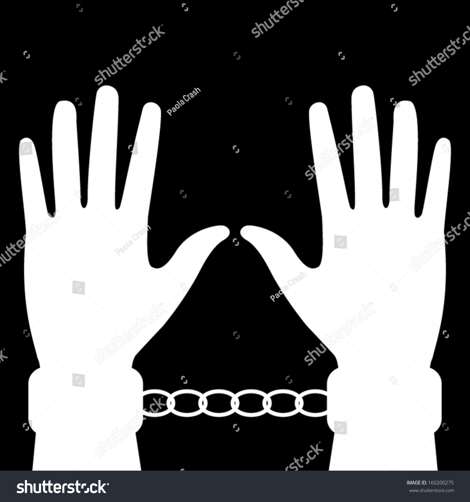 Silhouette Hands Handcuffs Stock Vector (Royalty Free) 160200275 ...