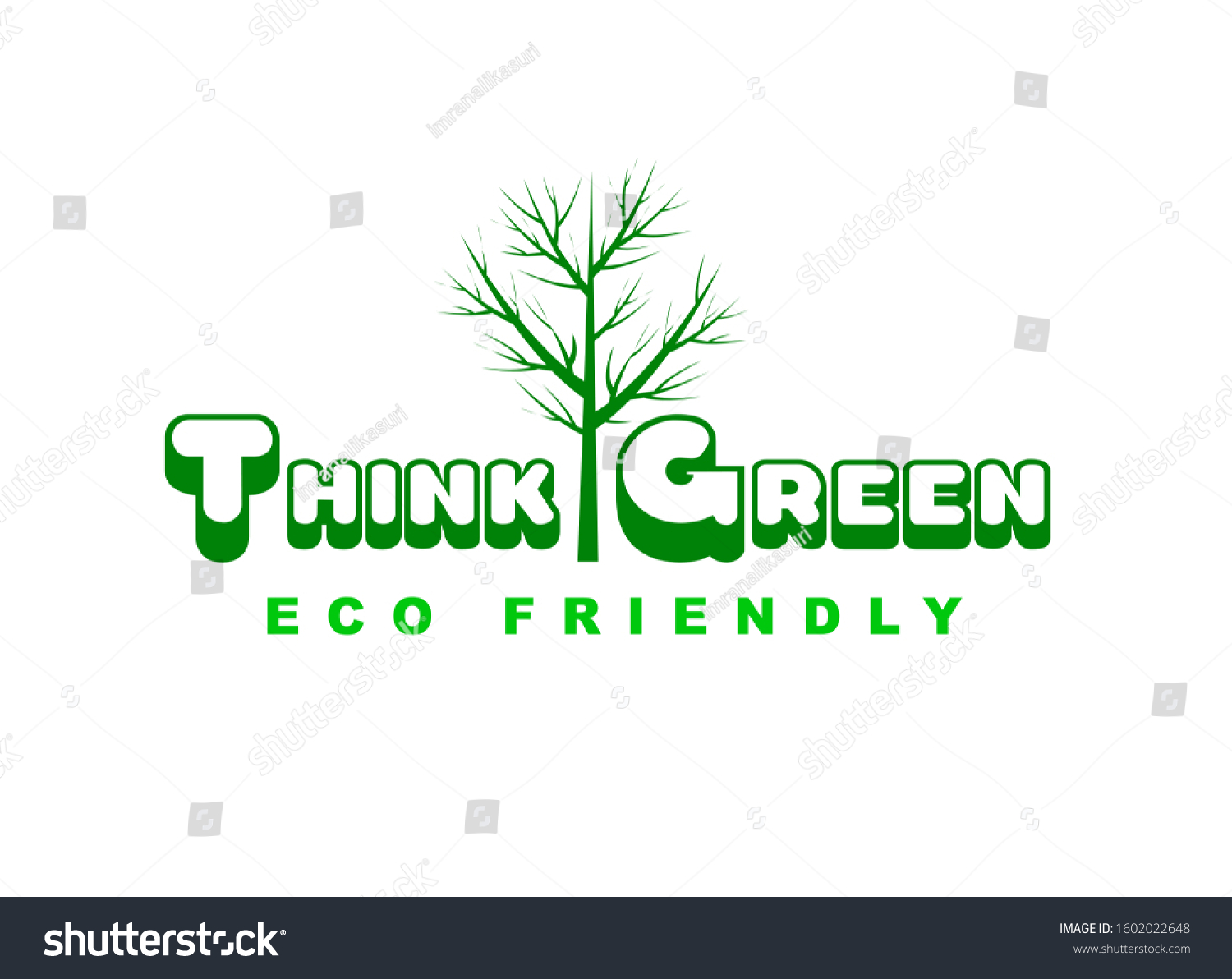 Beautiful Think Green Logo Eco Friendly Stock Illustration 1602022648 ...