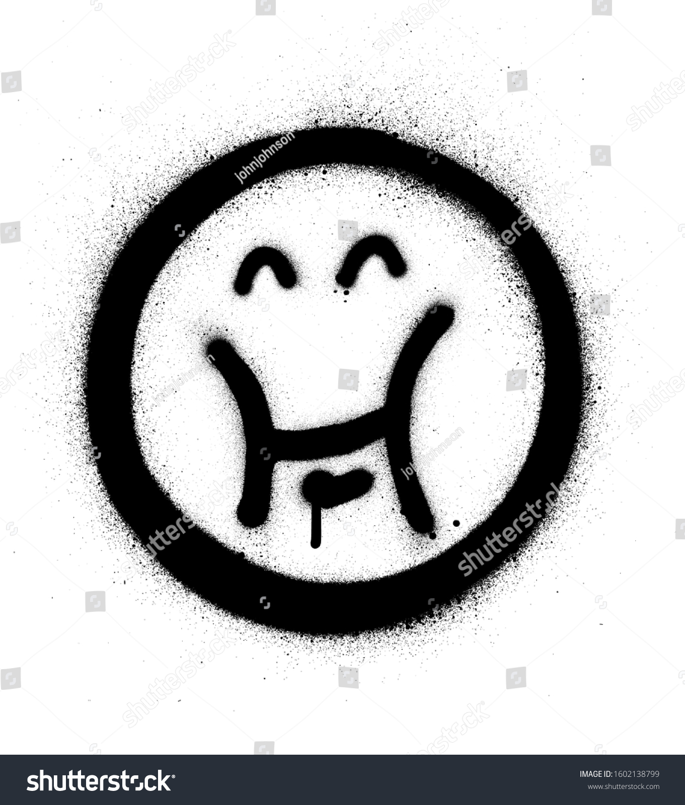 Graffiti Happy Fat Icon Sprayed Black Stock Vector (Royalty Free ...