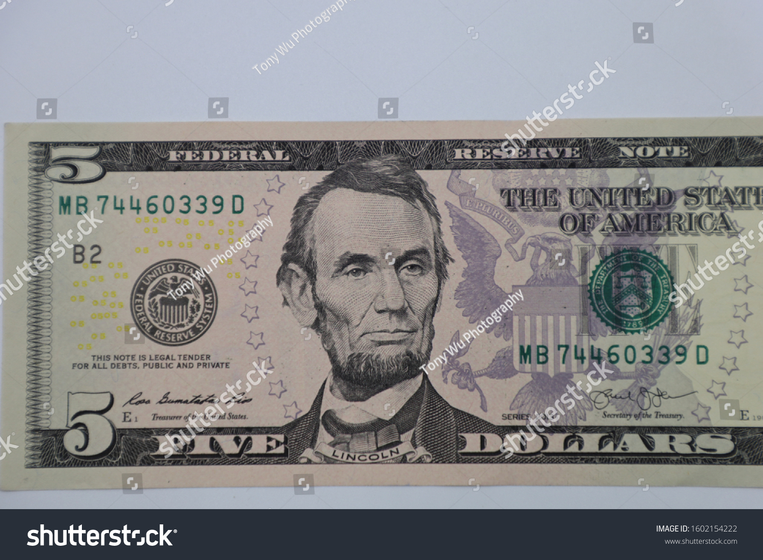 American Dollor Usd Isolated White Background Stock Photo 1602154222 ...