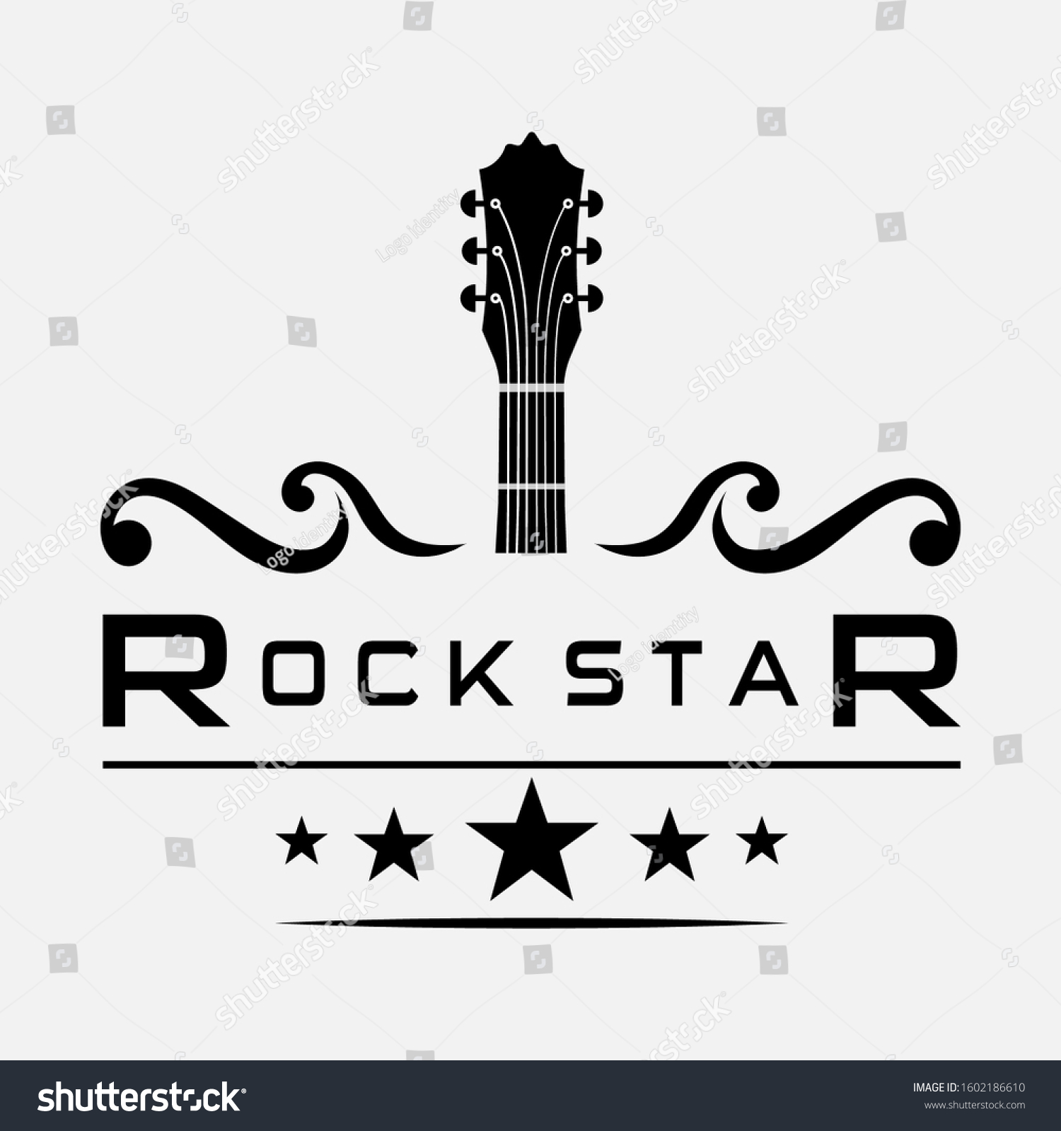 rock star guitar vector