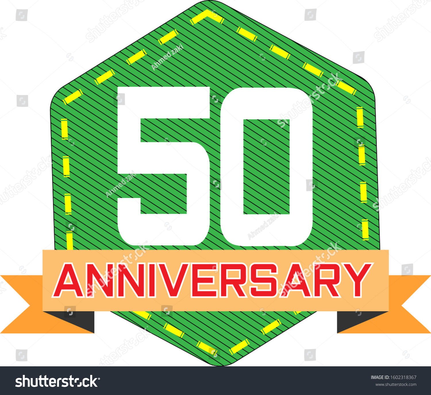 50 Years Anniversary Logo Template Vector Stock Vector Royalty Free 1602318367 Shutterstock 7782