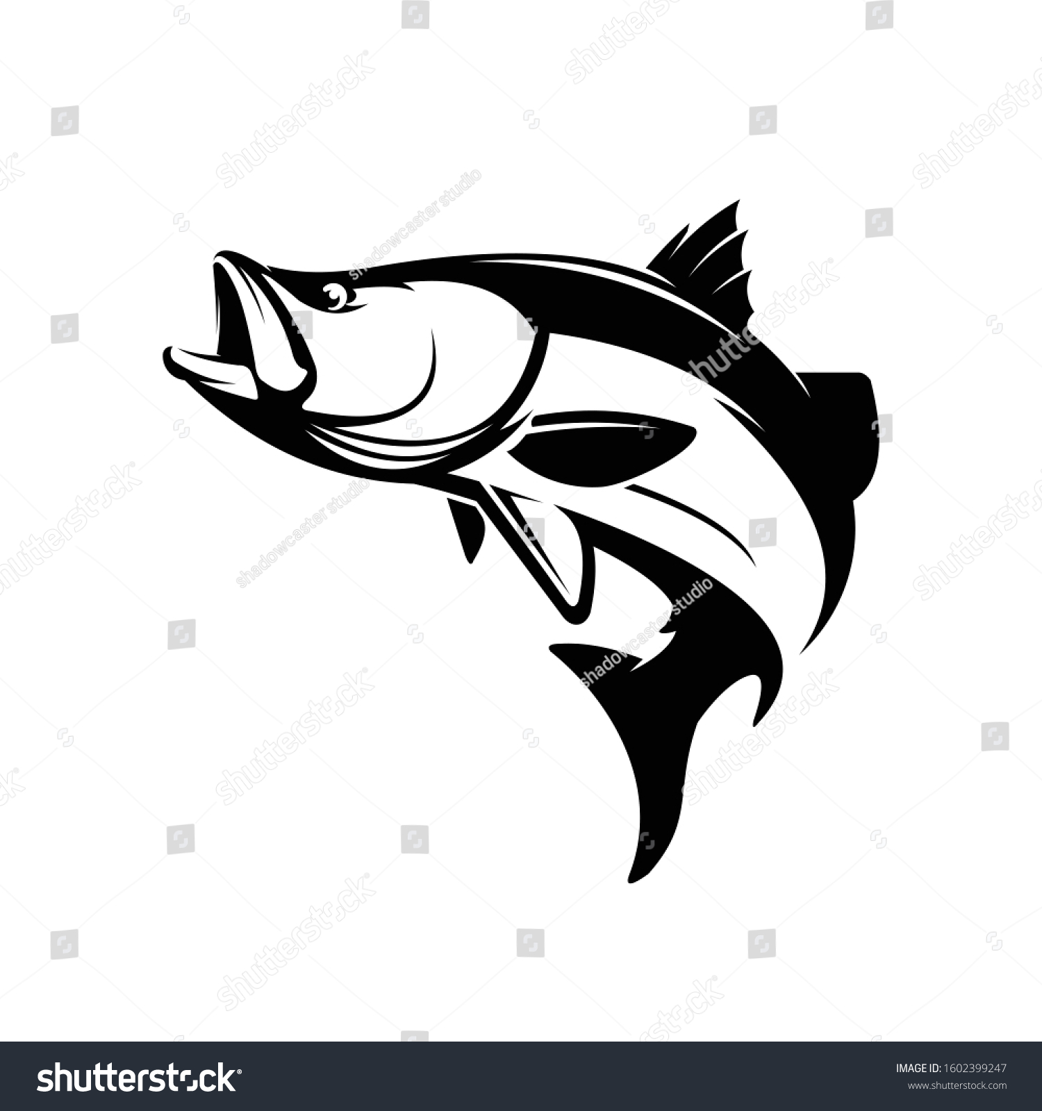 Barramundi Logo Template Unique Barramundi Jumping Stock Vector 