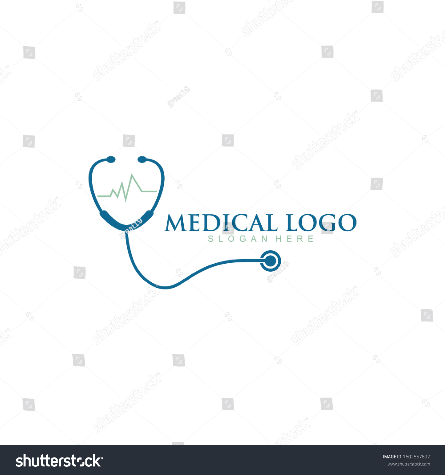 Medical Healthcare Stethoscope Heartbeat Diagnostic Vector Stock Vector ...