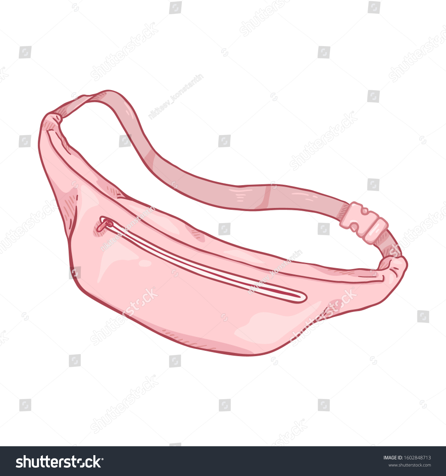 Vector Cartoon Pink Belt Bag Illustation Stock Vector (Royalty Free ...