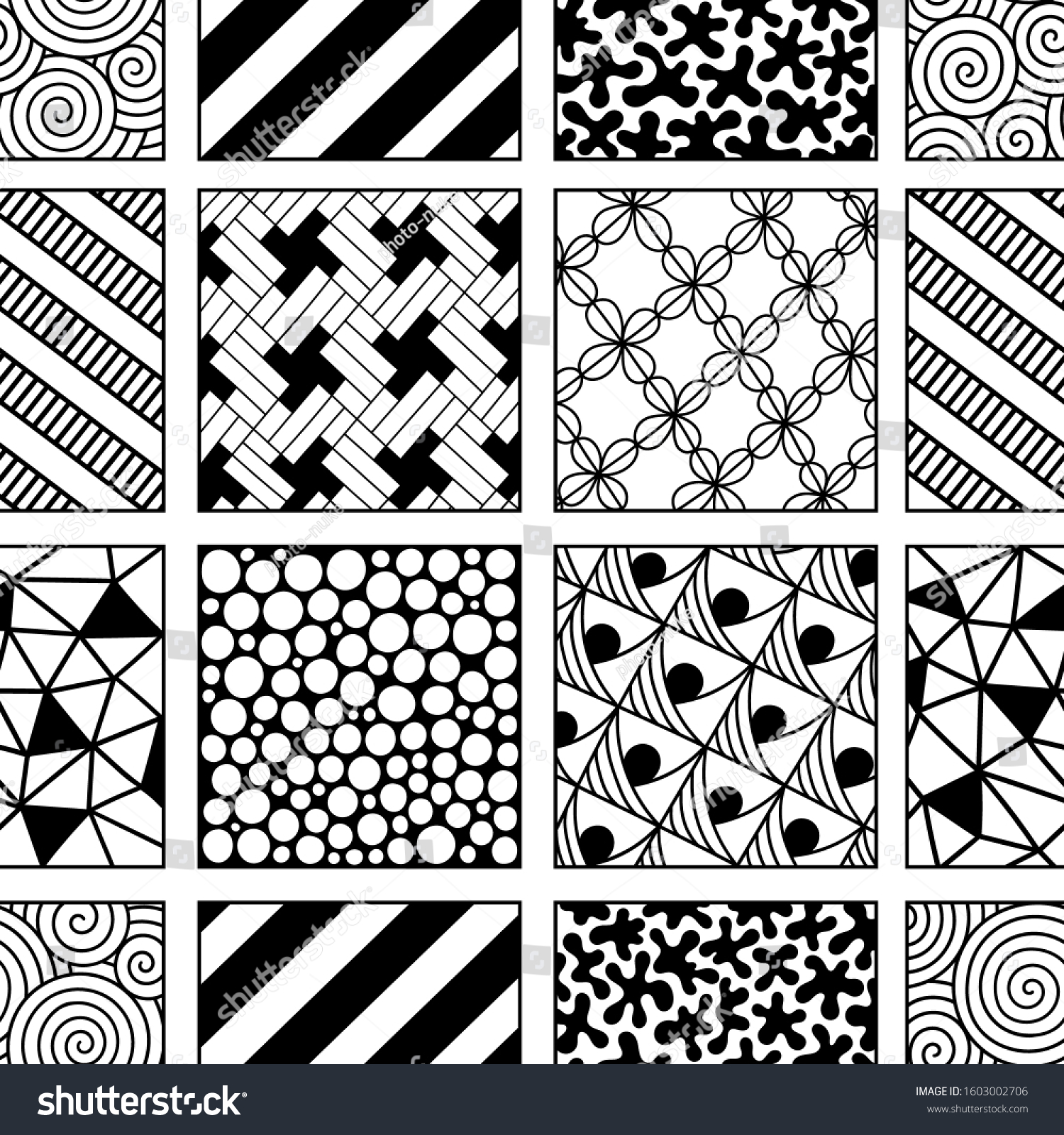 Vector Doodle Tile Pattern Handdrawn Mosaic Stock Vector (Royalty Free ...