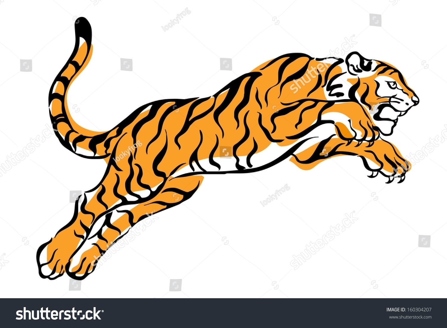 Тигр в прыжке вектор