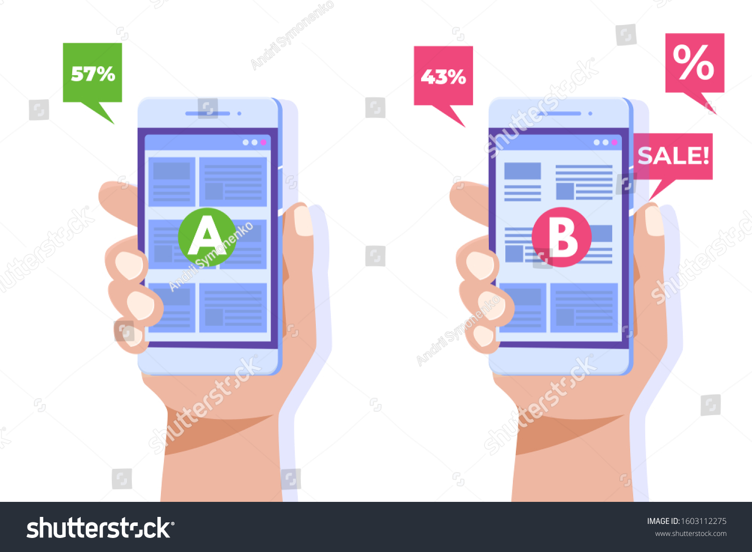 Ab Comparison Split Testing Concept Illustration Stock Illustration ...