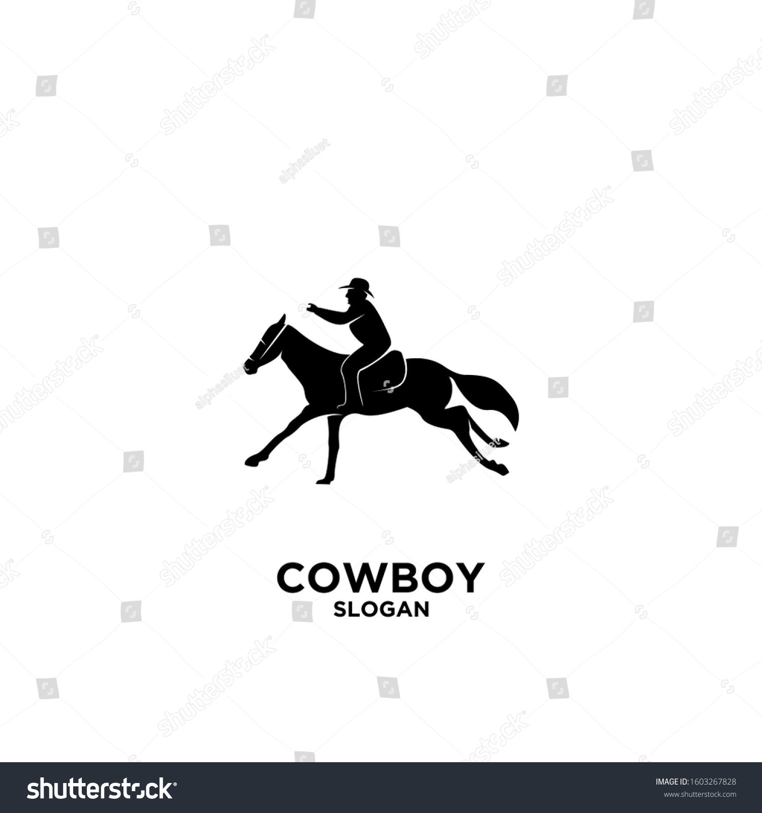 Cowboy Riding Horse Logo Icon Design Stock Vector (Royalty Free ...