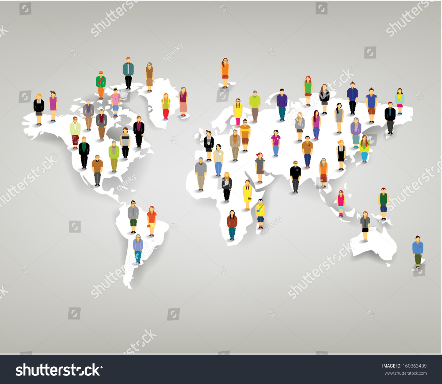 Large Group People Different Country Standing Stock Vector (Royalty ...