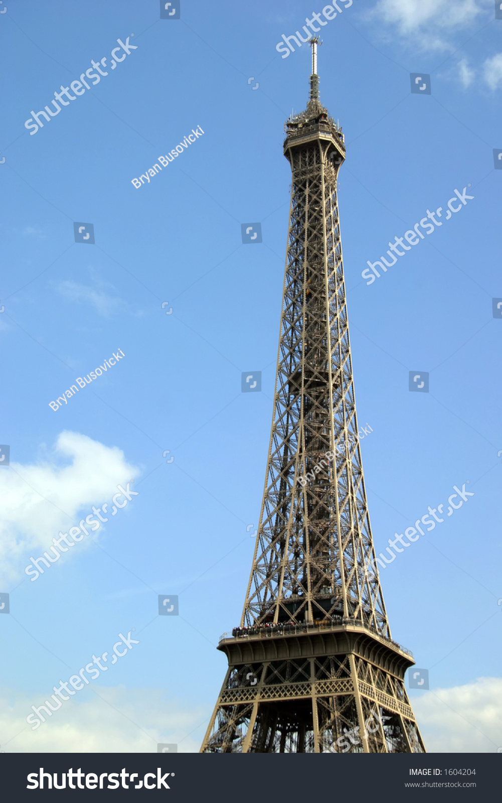 Portait View Top 23 Eiffel Tower Stock Photo 1604204 | Shutterstock