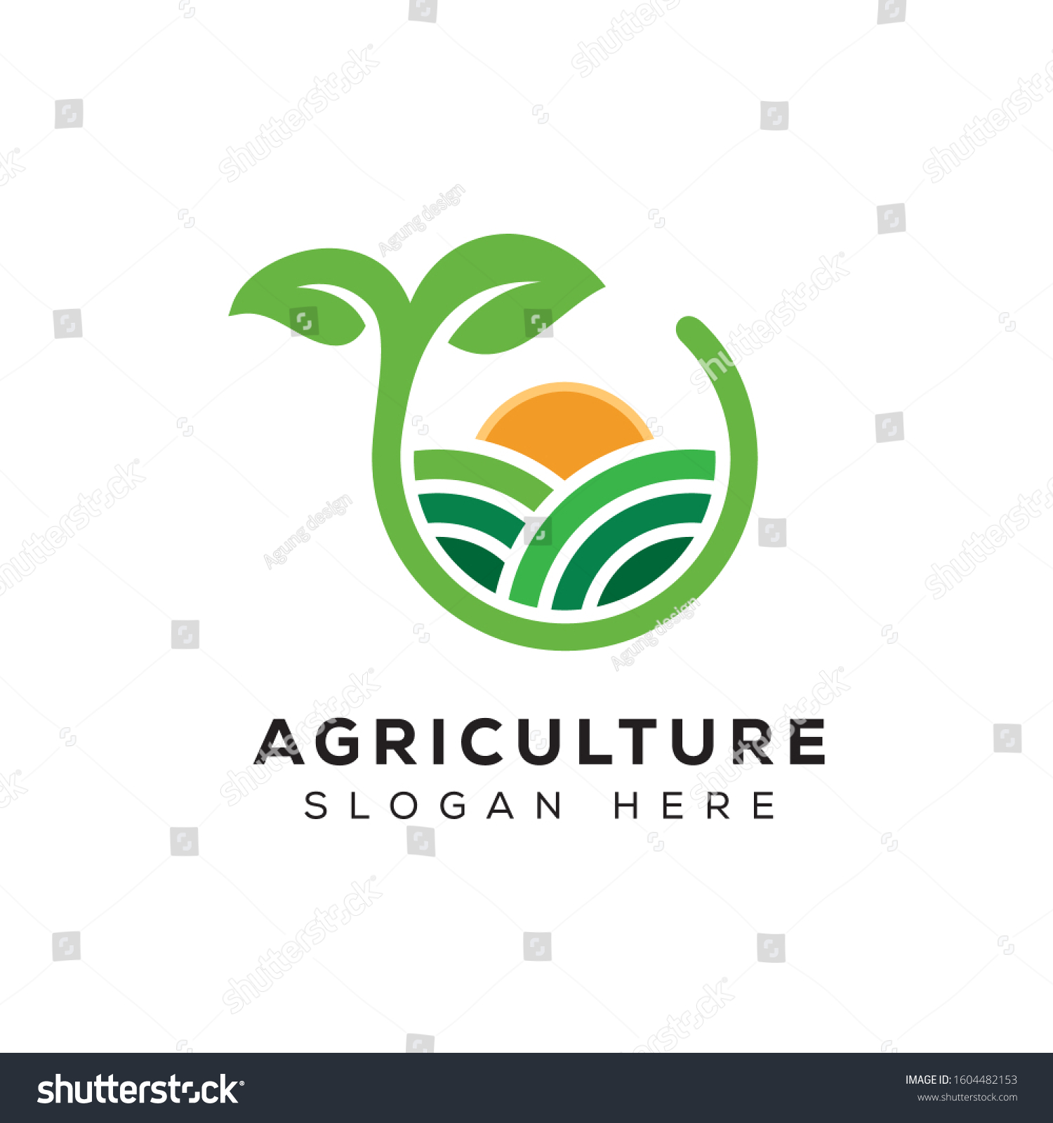 Agriculture Green Logo Plant Leaf Logo Stock Vector (Royalty Free ...