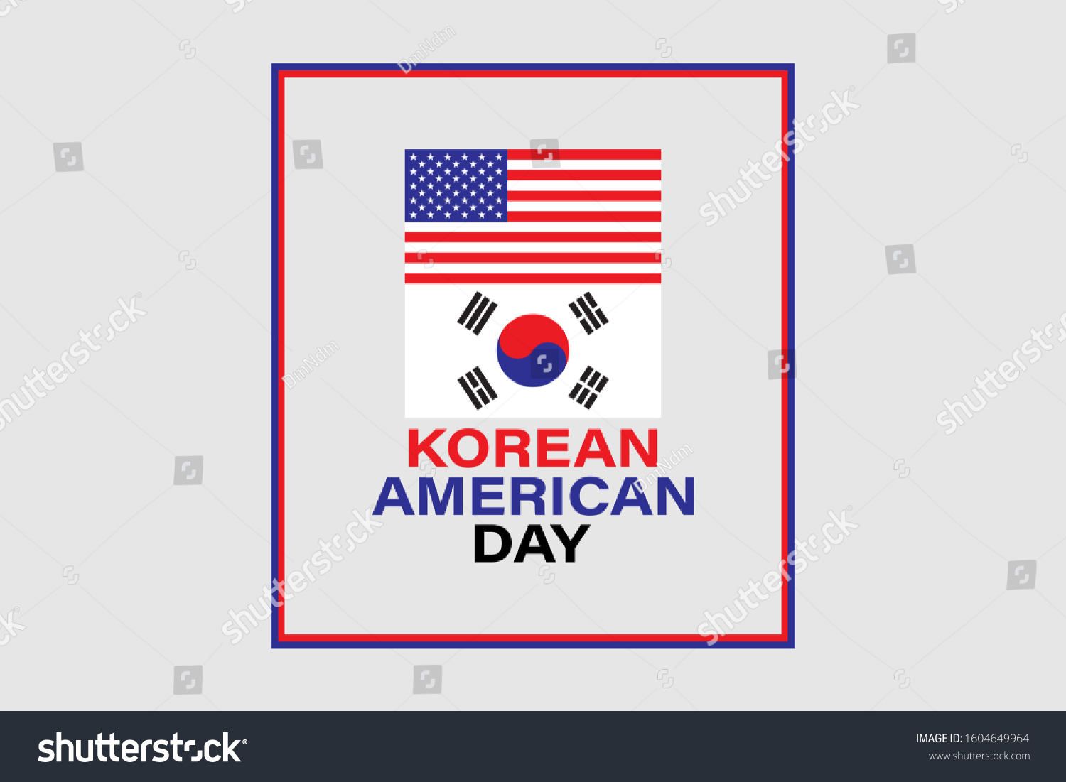 Korean American Day January 13 Poster Stock Vector (Royalty Free