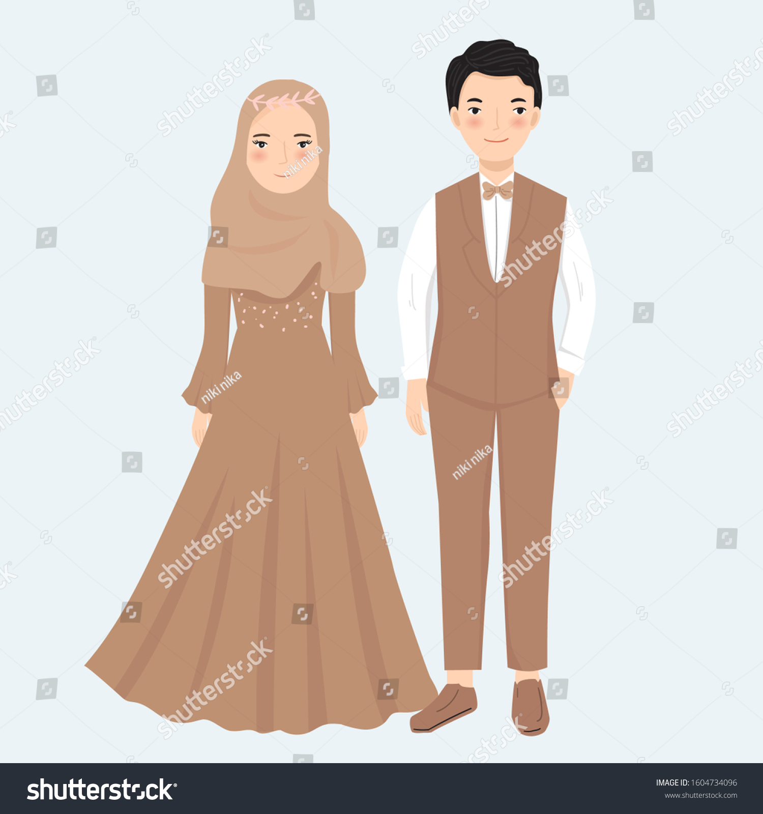 Жених и невеста в хиджабе Вестор