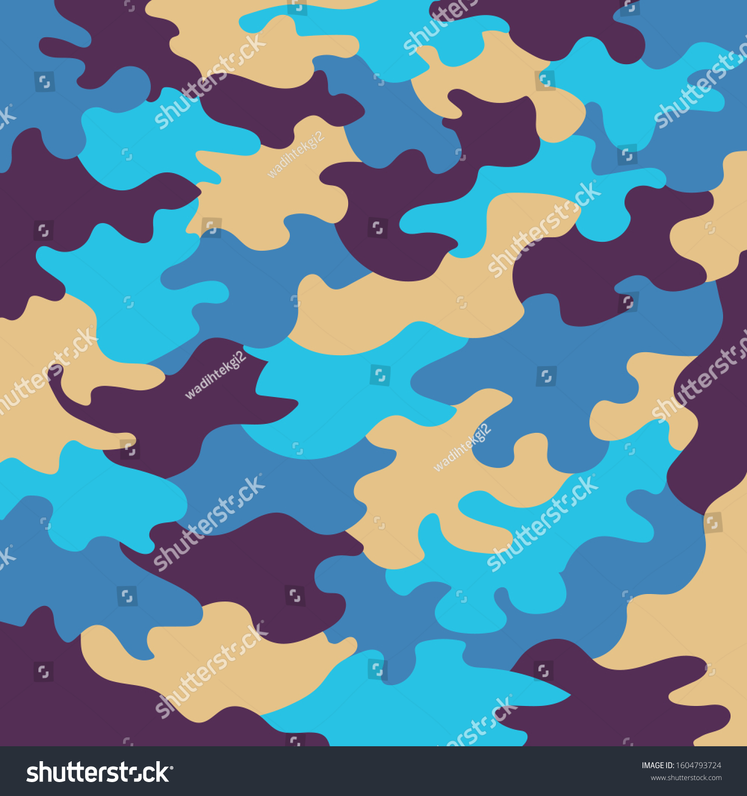 Camo Pattern Blue Purple Gold Stock Vector (Royalty Free) 1604793724 ...