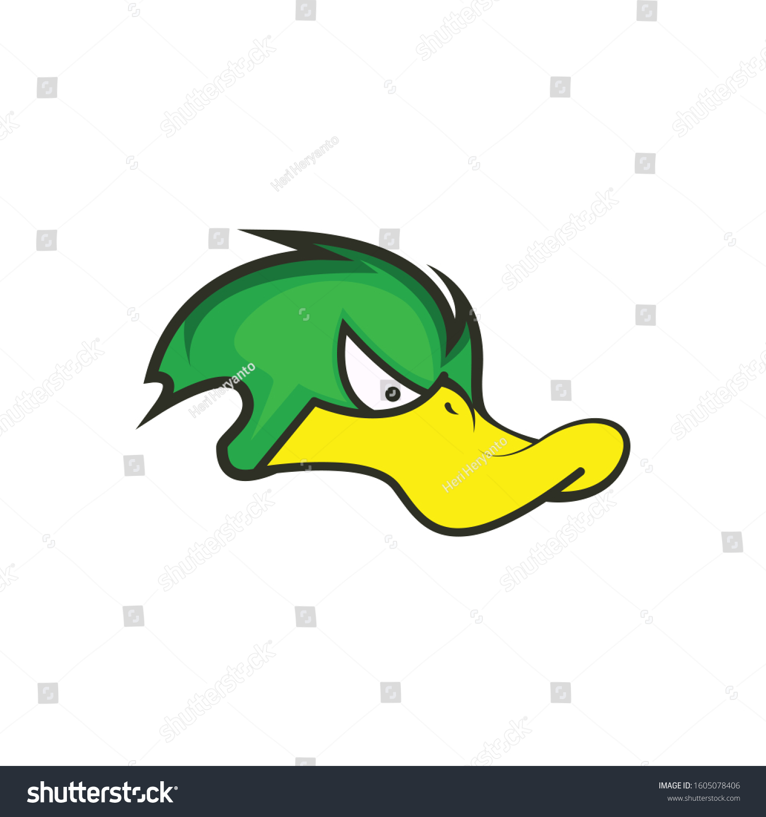 Angry Duck Face Logo Design Vector Stock Vector (Royalty Free ...