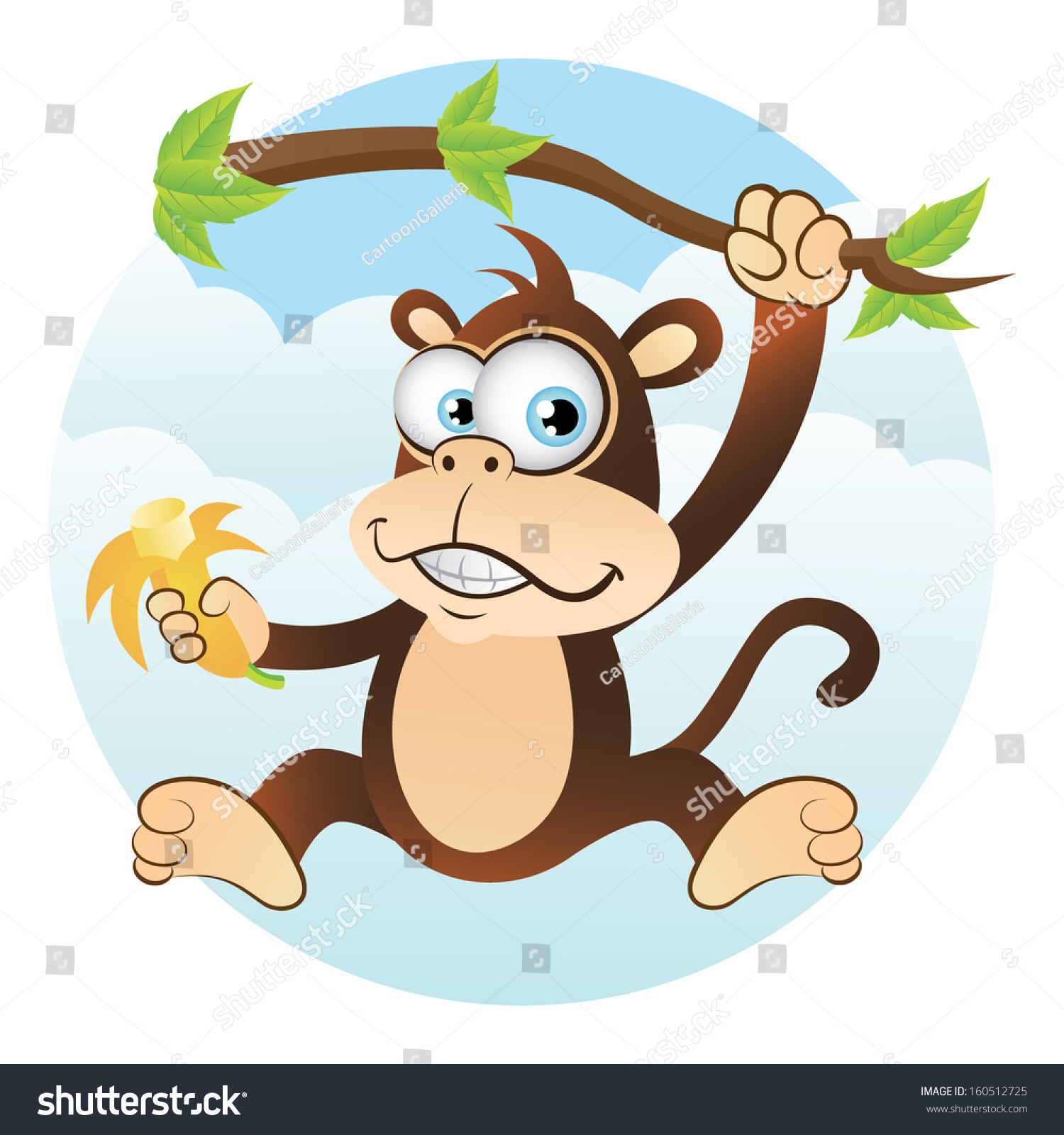 animated monkeys hanging from trees