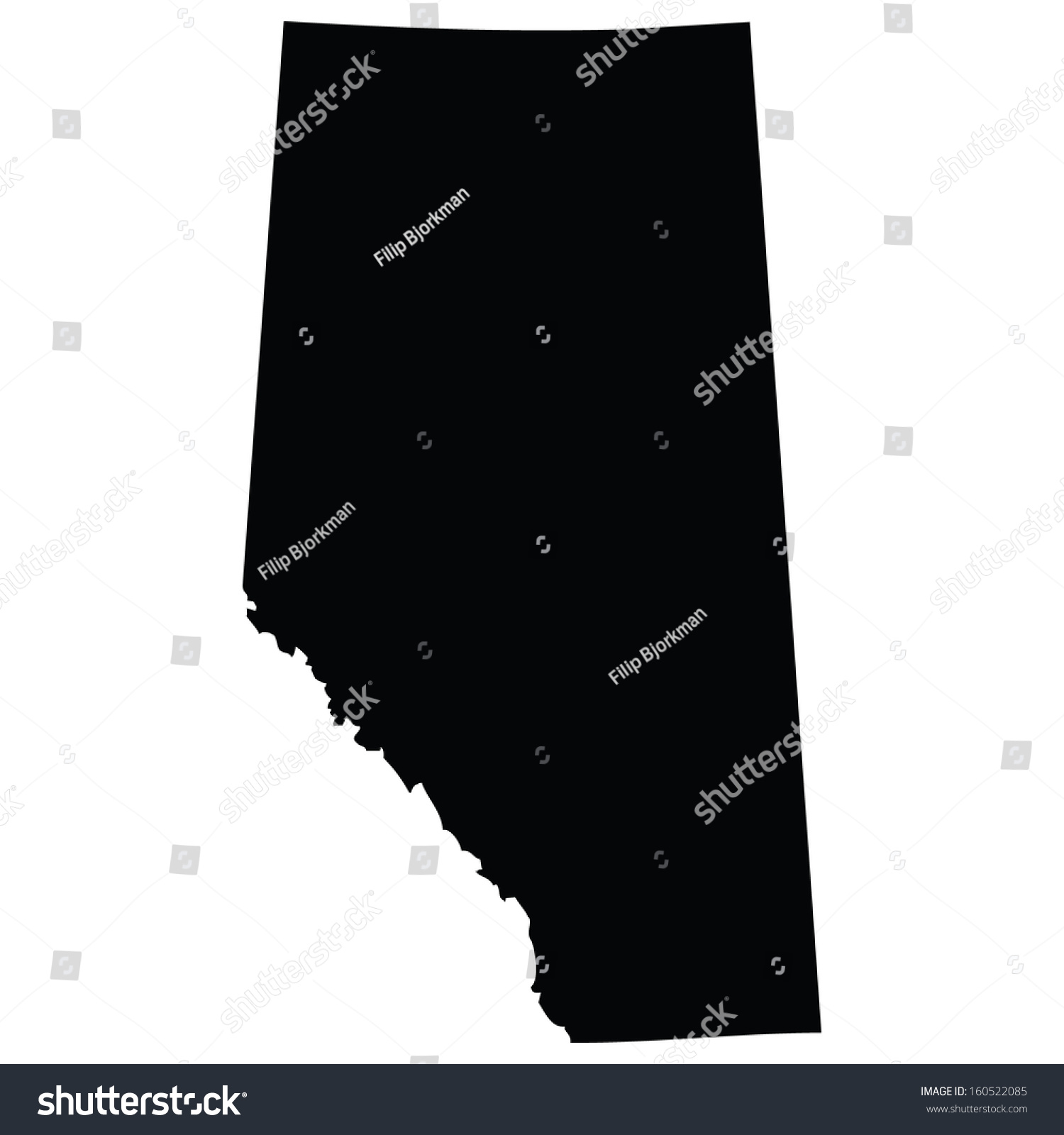 High Detailed Vector Map Alberta Stock Vector (Royalty Free) 160522085 ...