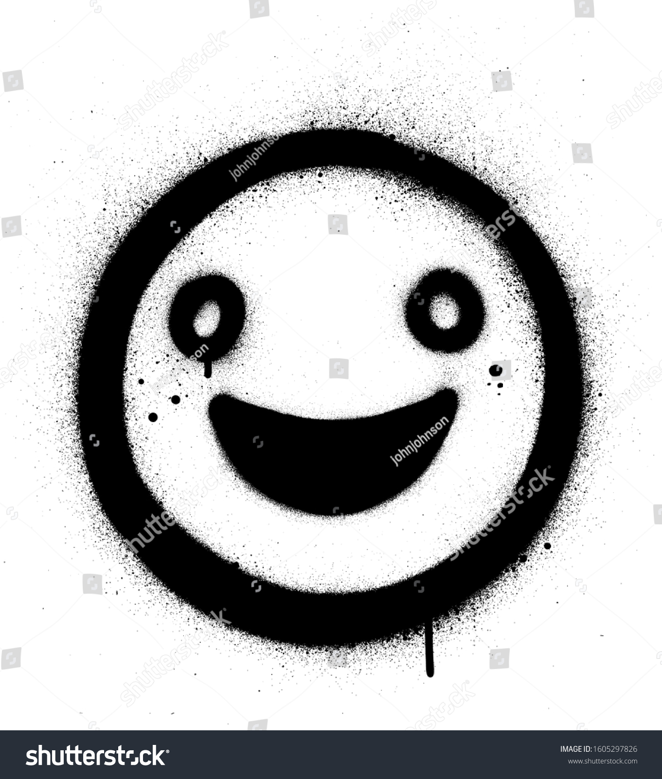 Graffiti Laughing Happy Icon Sprayed Black Stock Vector (Royalty Free ...