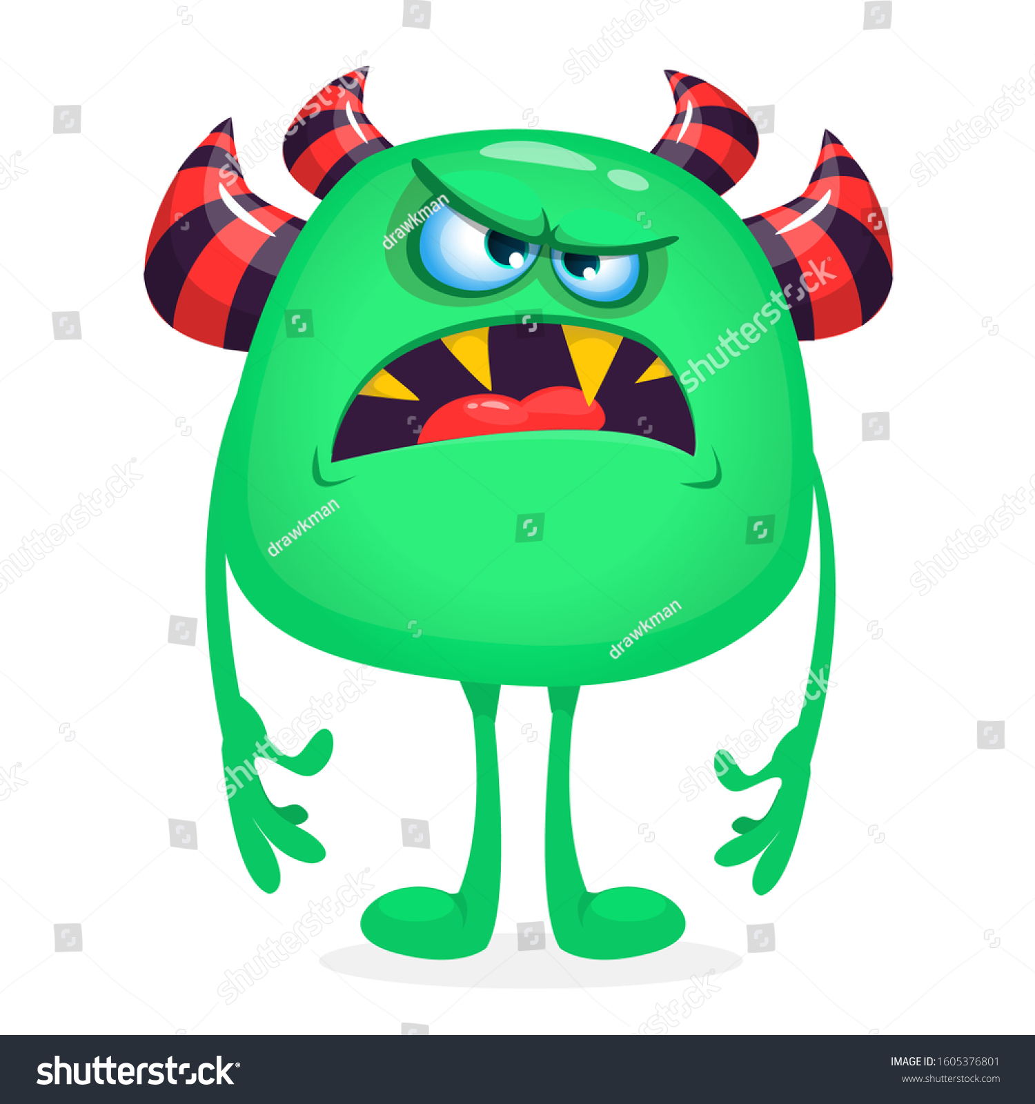 Angry Cartoon Monster Vector Illustration Funny Stock Vector (Royalty ...