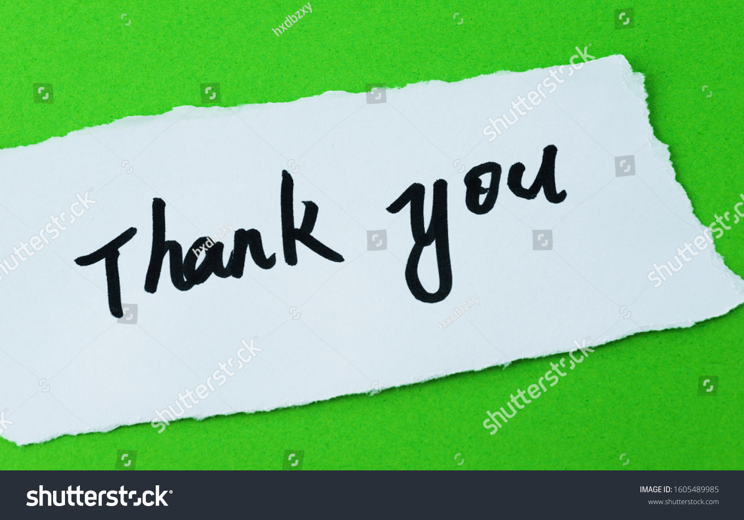 Handwritten Text Thank You On Torn Stock Photo 1605489985 | Shutterstock