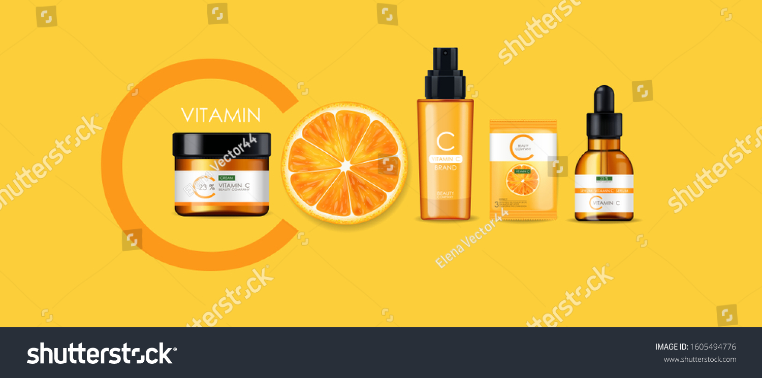 Vitamin C Mask Cream Serum Set Stock Vector (Royalty Free) 1605494776 ...