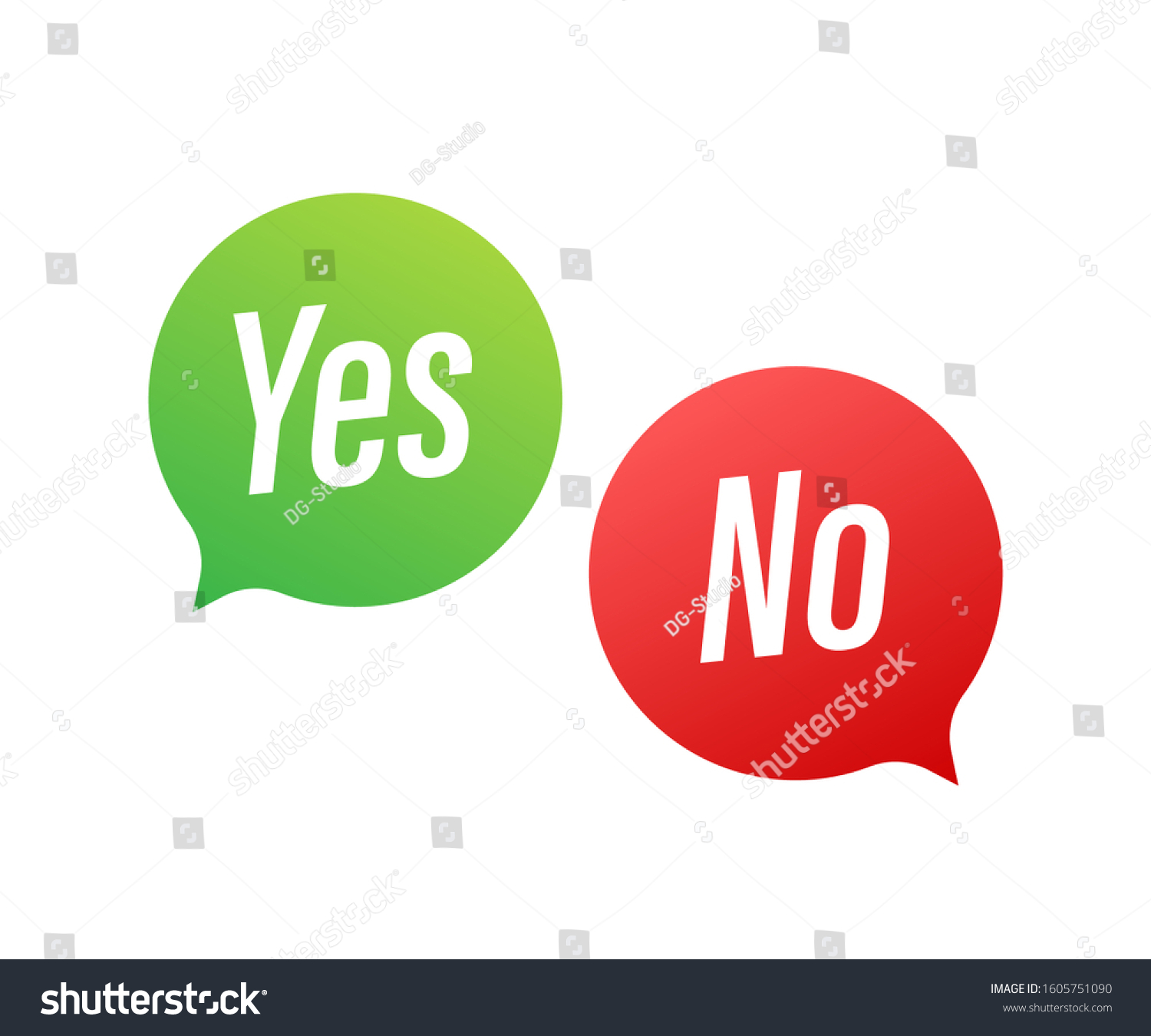 Yes No Word Text On Talk Stock Vector (Royalty Free) 1605751090 ...