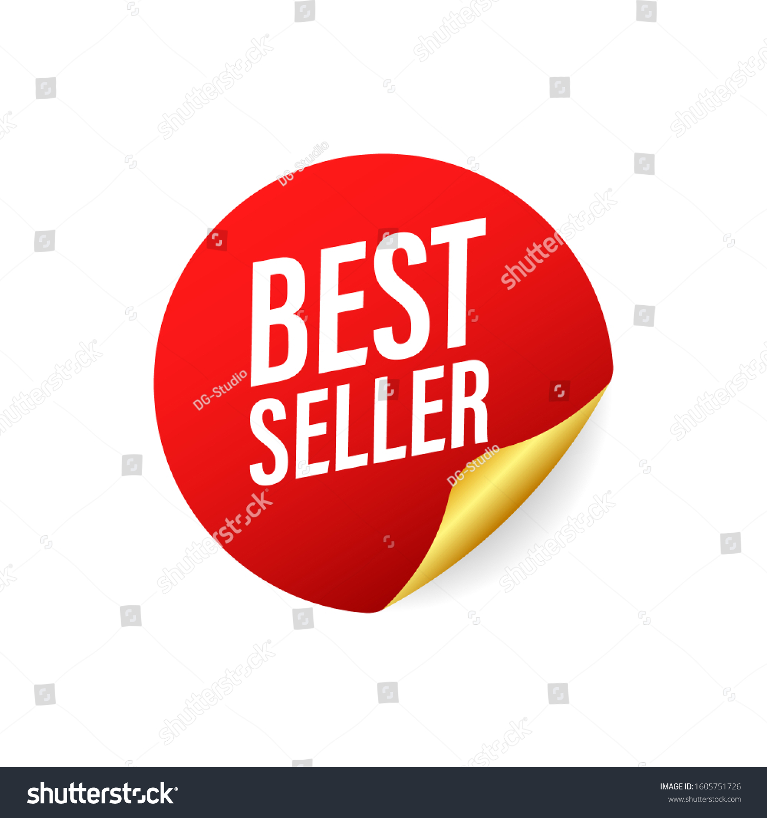 Best Seller Red Label Sticker On Stock Vector (Royalty Free) 1605751726 ...