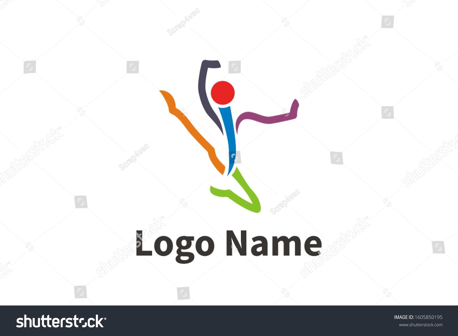 Silhouette Active People Dancing Logo Dance Stock Vector (Royalty Free ...