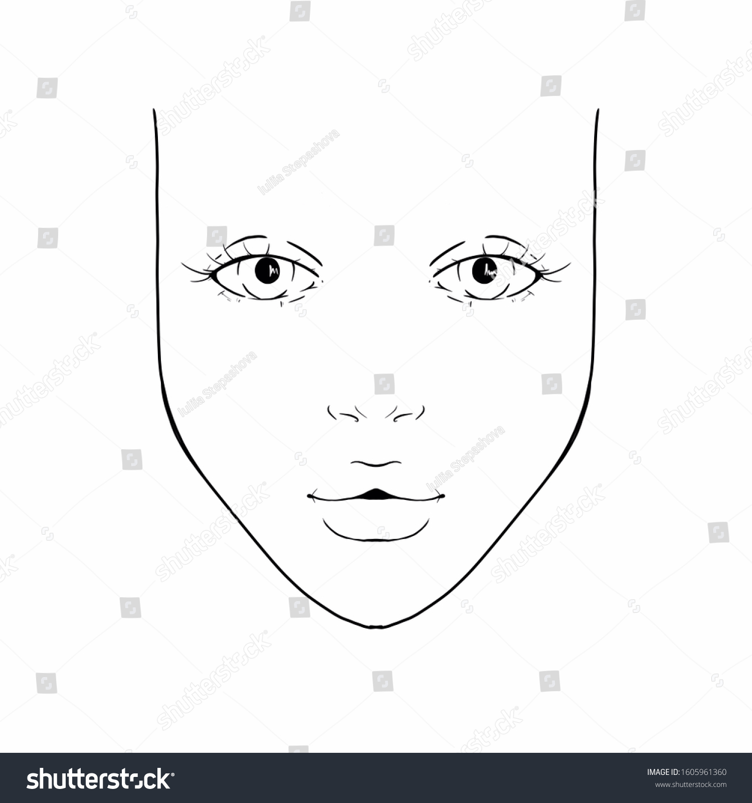 Face Chart Scheme Makeup Artist Stock Illustration 1605961360 