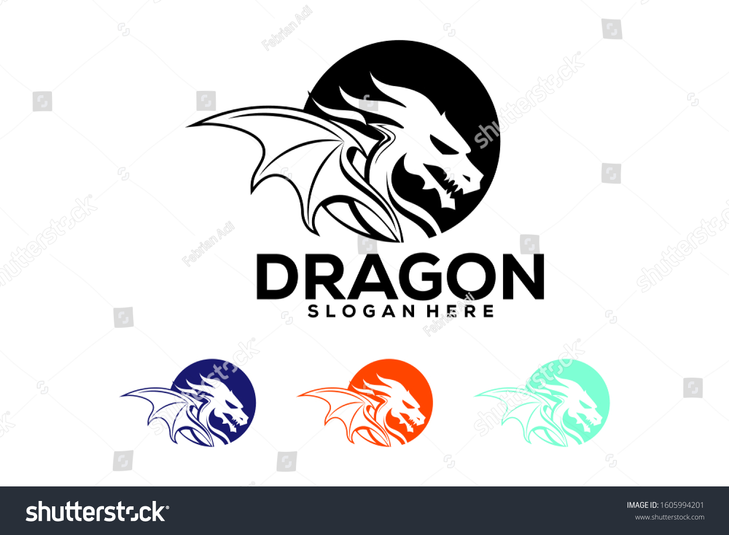 Dragon Logo Icon Dragon Logo Template Stock Vector (Royalty Free ...