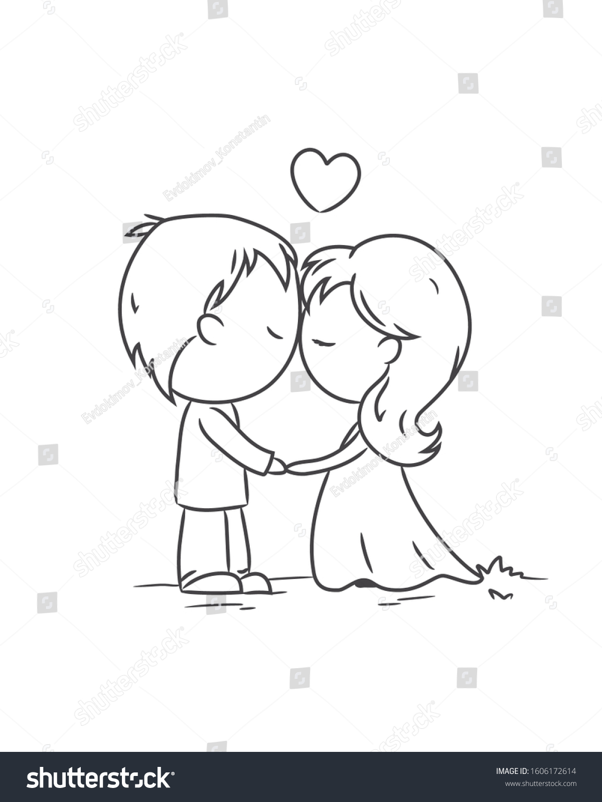 boy and girl love coloring pages