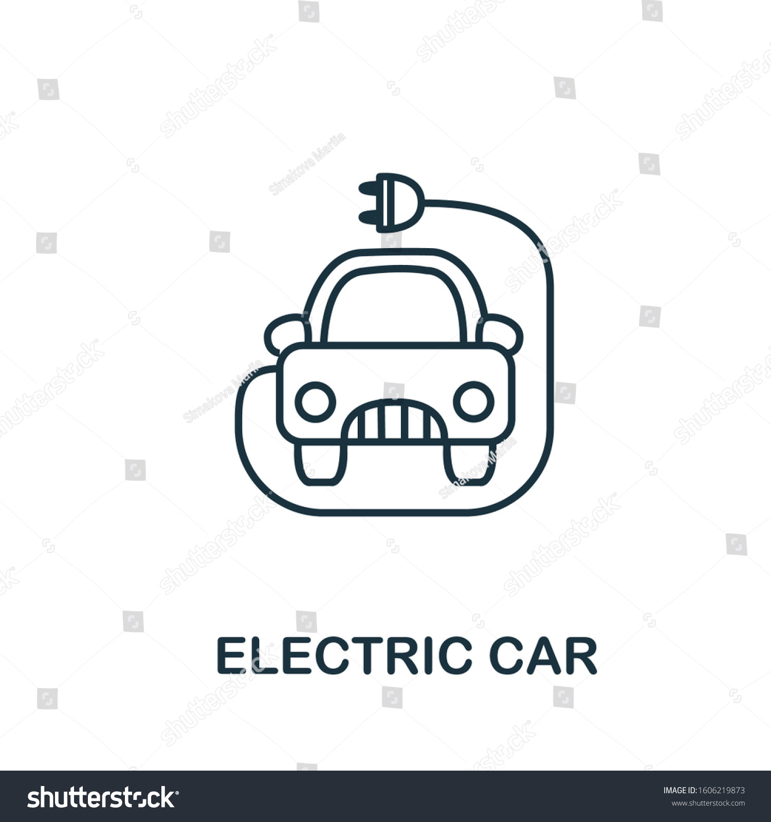 Electric Car Icon Clean Energy Collection Vector De Stock Libre De Regalías 1606219873 5744