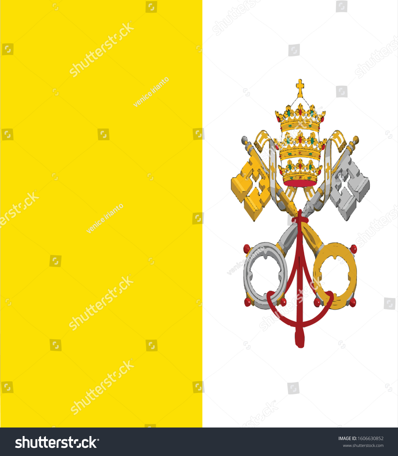 Vatican City Country Flag Design Vector Stock Vector (Royalty Free ...