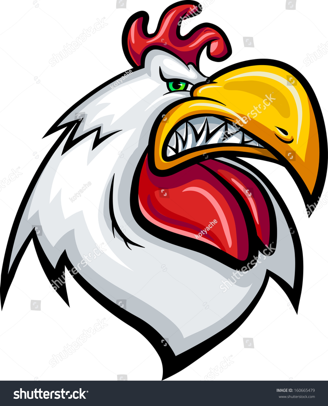 Angry White Fat Cock Teeth Vetor Stock Livre De Direitos 160665479 Shutterstock 3501