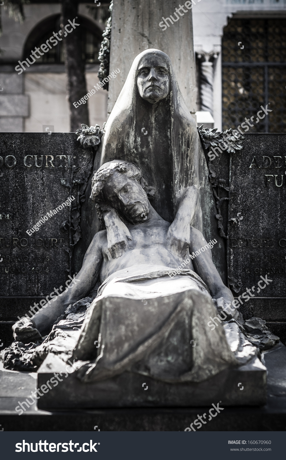 Jesus Christ Virgin Mary Statue Cemetery Stock Photo 160670960 ...