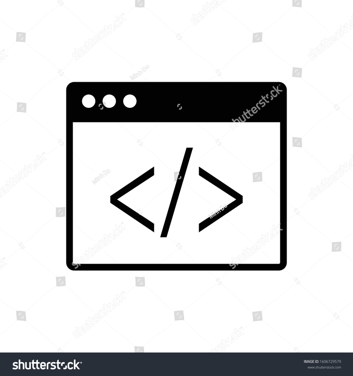 Coding Vector Icon Black Color Stock Vector (Royalty Free) 1606729579 ...