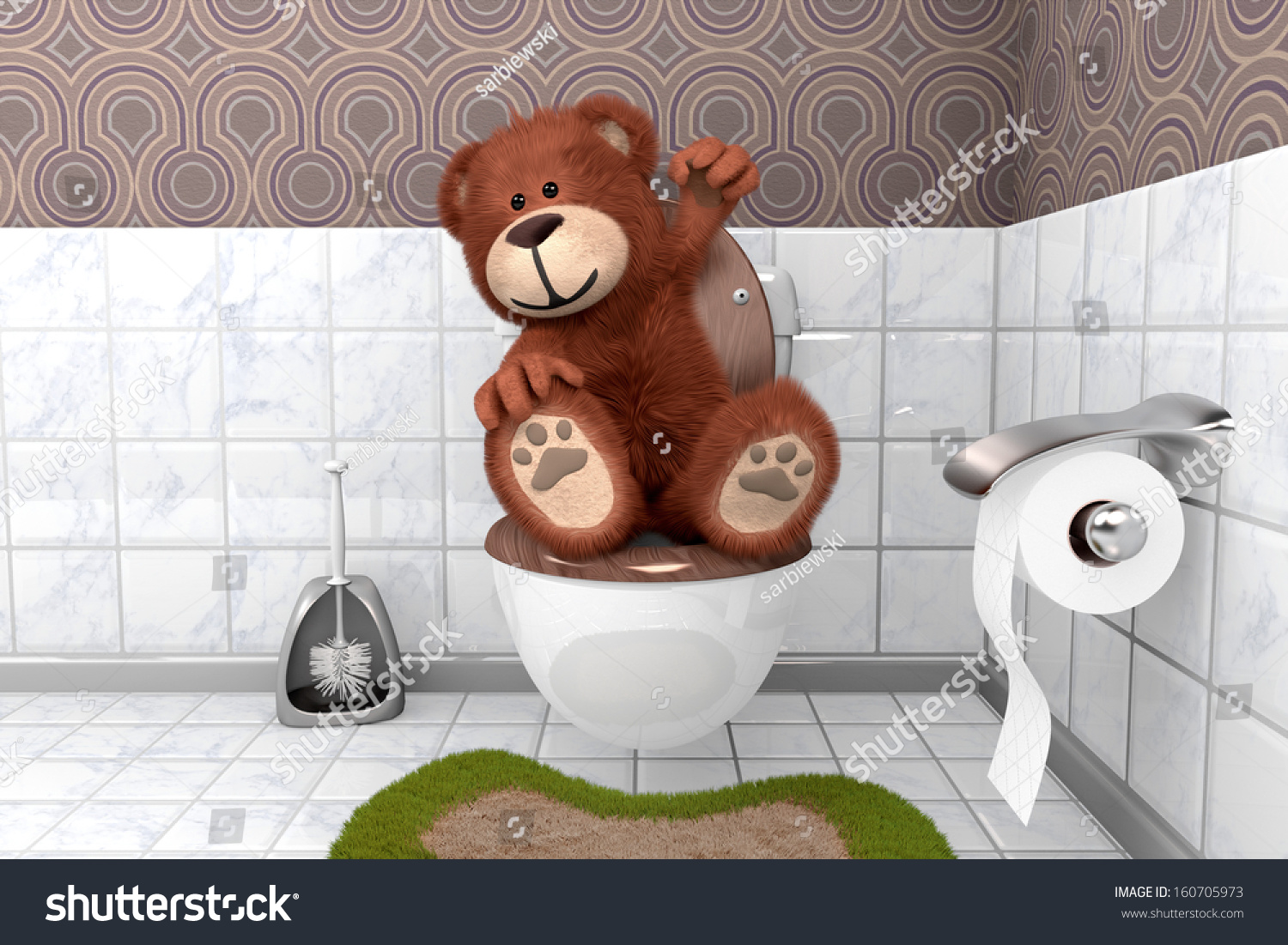 Медведь на унитазе