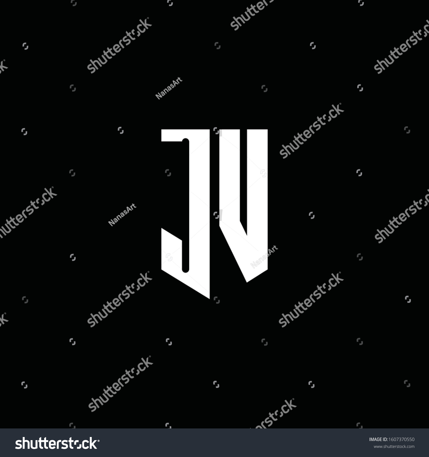 Jv Logo Monogram Emblem Style Isolated Stock Vector (Royalty Free ...